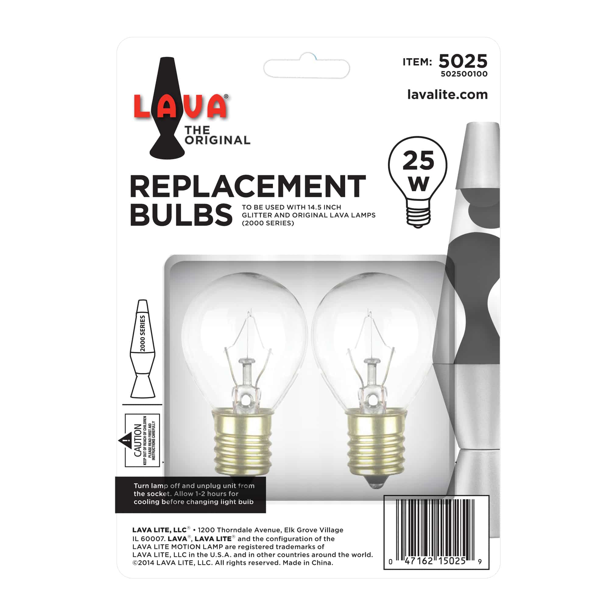 25W LAVA� Lamp Light Bulb W/Tray - Replacement Bulbs Package